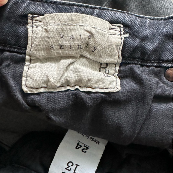 R13 Kate Skinny Ankle Jeans with Distressed High Cuff - Picture 10 of 10